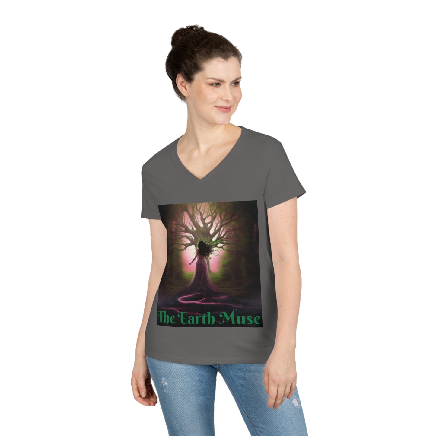 The Earth Muse Ladies' V-Neck T-Shirt
