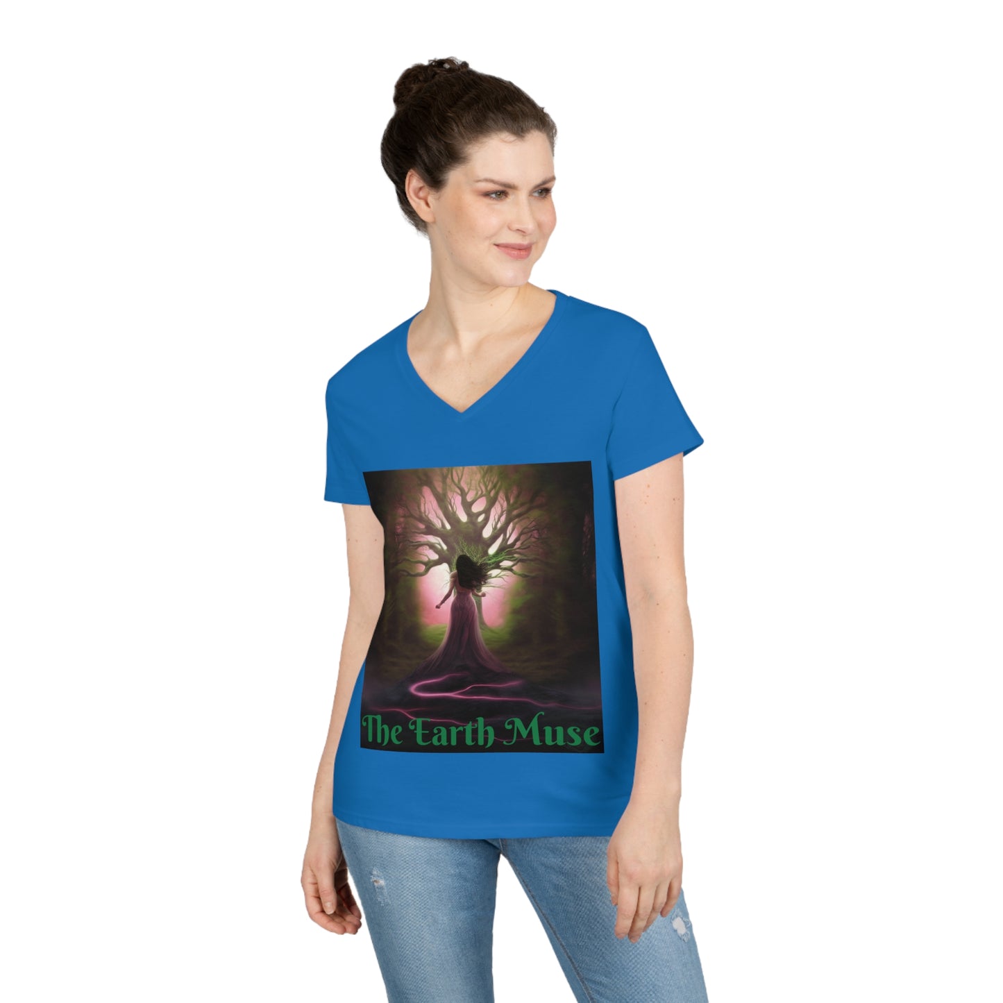 The Earth Muse Ladies' V-Neck T-Shirt