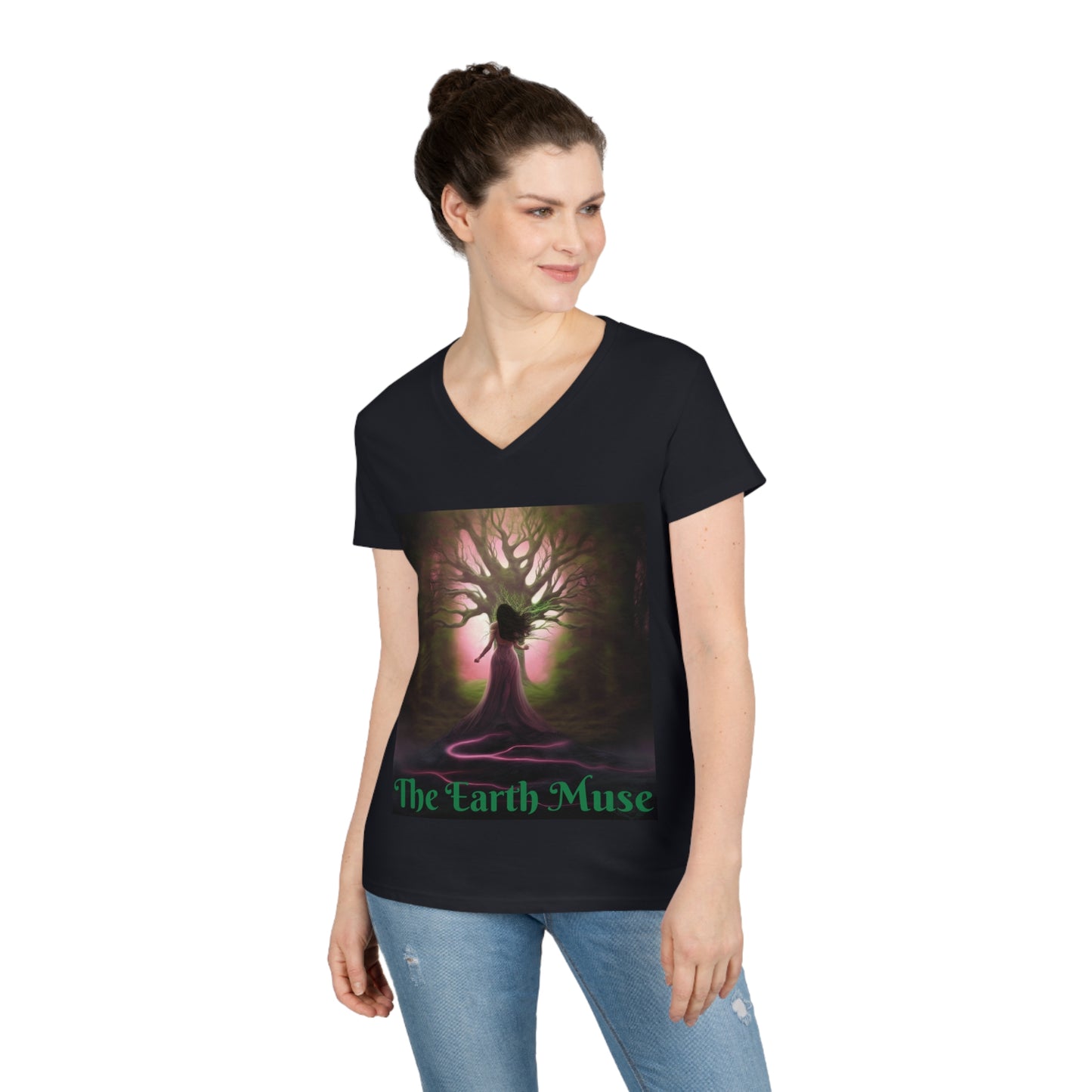The Earth Muse Ladies' V-Neck T-Shirt