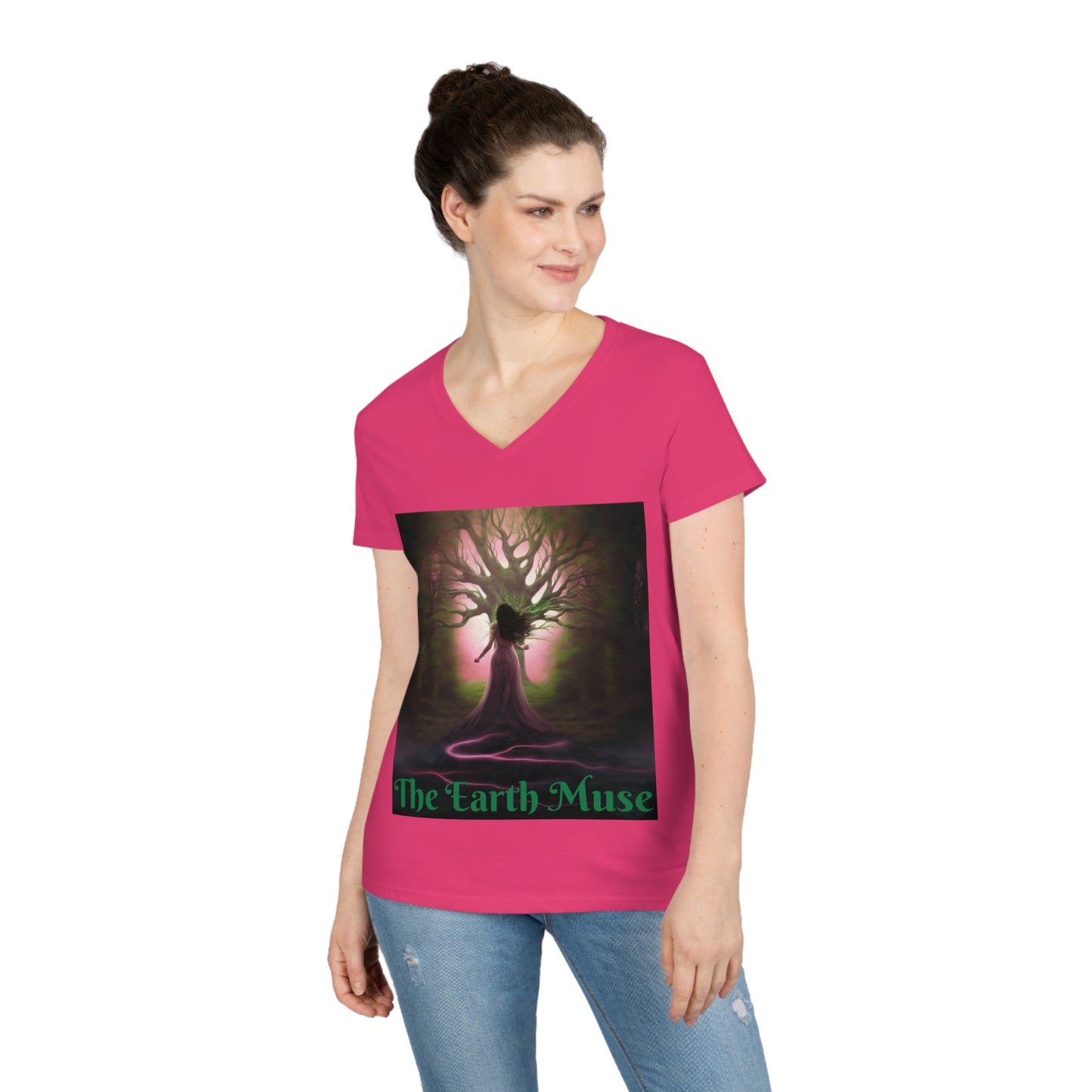 The Earth Muse Ladies' V-Neck T-Shirt
