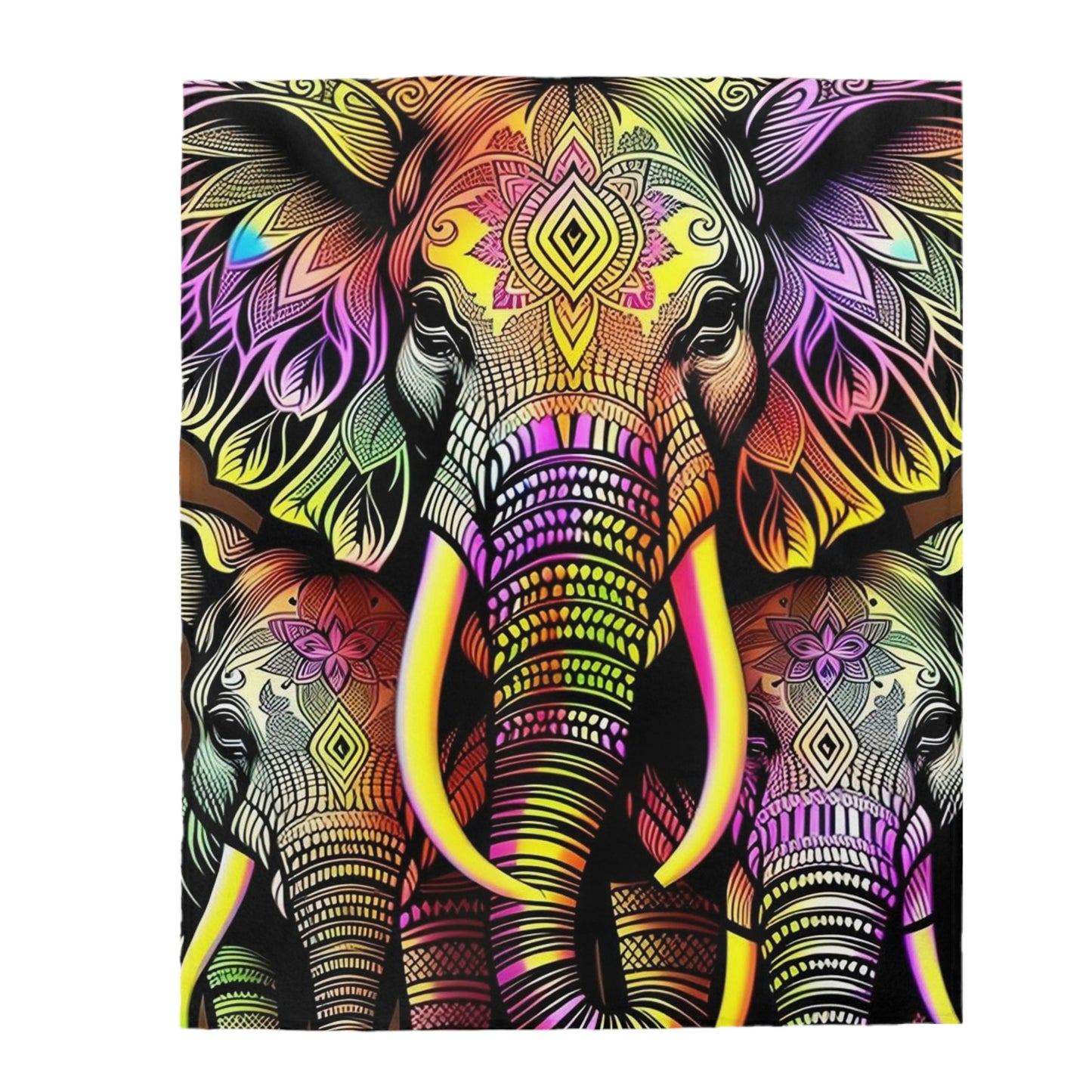 Psychedelic Elephant blanket