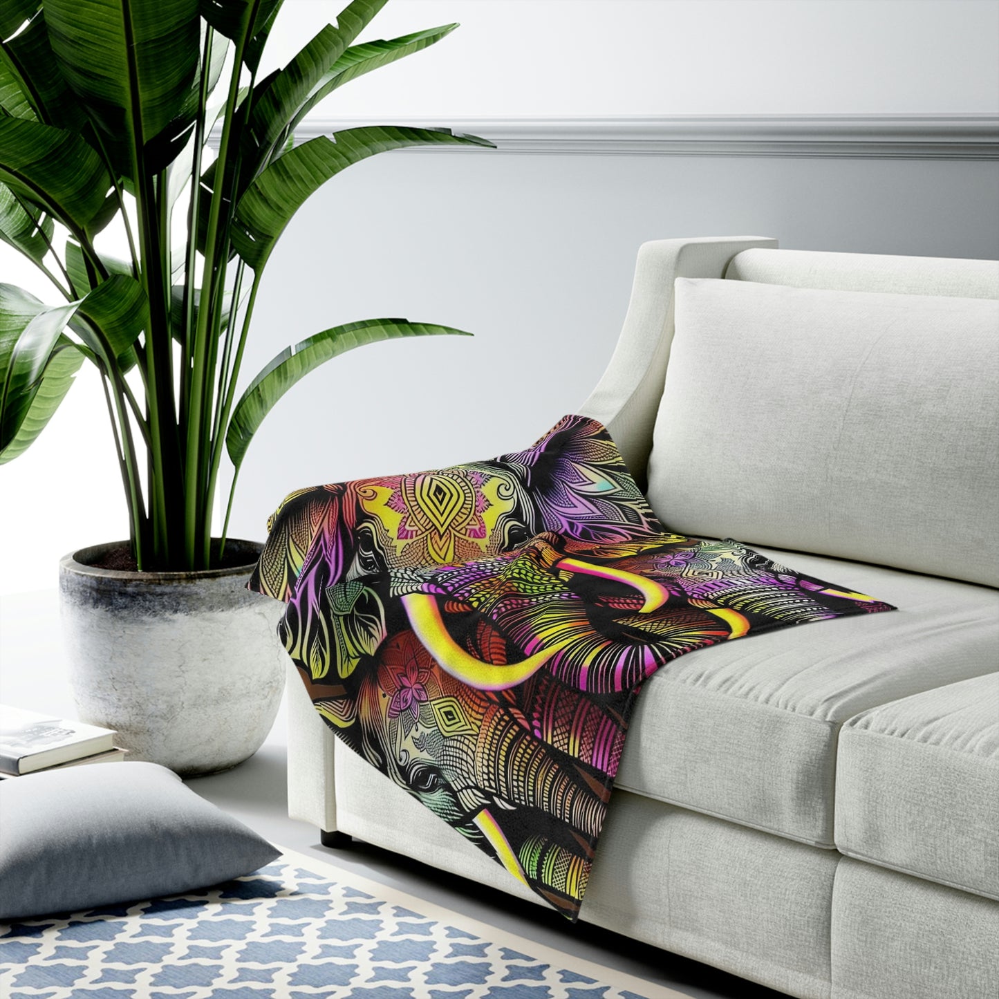 Psychedelic Elephant blanket