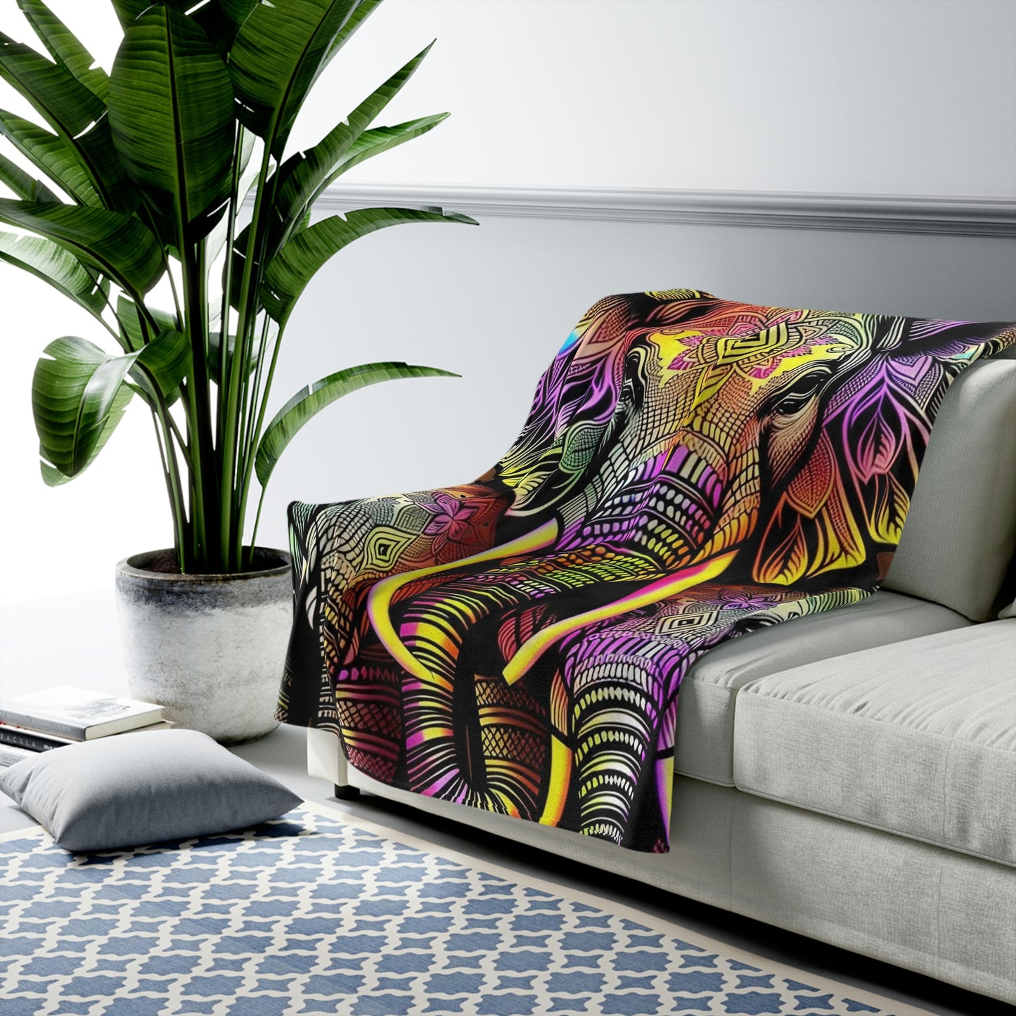 Psychedelic Elephant blanket